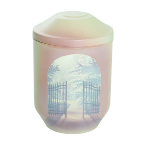 Designer-Urne "TOR" Emmel, elfenbeinfarbig; 266 mm, ø = 183 mm Designer-Urne "TOR" Emmel, elfenbeinfarbig; 266 mm, ø = 183 mm