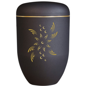 Bio-Tec³ Urne "Stern" anthrazit mit Goldband; 285 mm, ø = 185 mm Bio-Tec³ Urne "Stern" anthrazit mit Goldband; 285 mm, ø = 185 mm