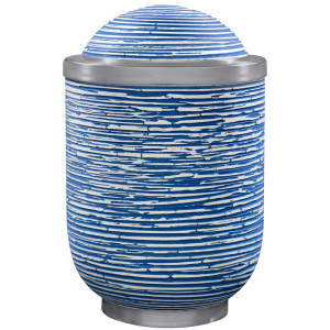 Edelplatal-Urne Steinoptik blau-weiß Edelplatal-Urne Steinoptik blau-weiß