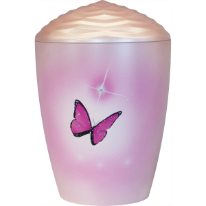 Designerurne Bio-Tec³ "Schmetterling" Deckel Krone, rosé; 285 mm, ø = 195 mm Designerurne Bio-Tec³ "Schmetterling" Deckel Krone, rosé; 285 mm, ø = 195 mm