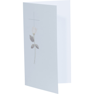 Klappkarte "Kreuz & gelbe Rose"- hochdoppelt Klappkarte "Kreuz & gelbe Rose"- hochdoppelt