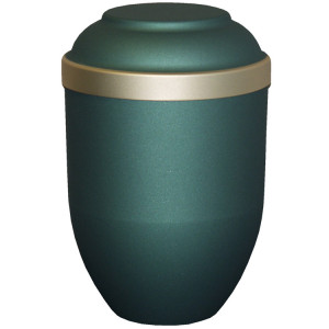 Bio-Tec³ Urne "Facile" mattfarben grün mit Golddeckelrand; 280 mm, ø = 185 mm Bio-Tec³ Urne "Facile" mattfarben grün mit Golddeckelrand; 280 mm, ø = 185 mm