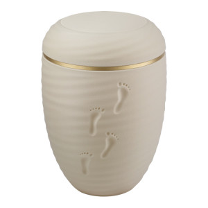 3D-Druck Biourne "Fußspuren" Linen; 255 mm, Ø = 180 mm 3D-Druck Biourne "Fußspuren" Linen; 255 mm, Ø = 180 mm