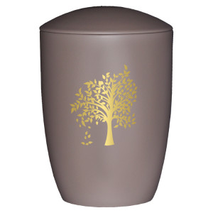 Keramik-Urne mit Motiv:"BAUM" mokka; 300 mm, ø = 195 mm Keramik-Urne mit Motiv:"BAUM" mokka; 300 mm, ø = 195 mm
