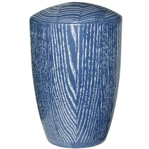 Holzurne aus Eiche blau gekalkt moderne Form; Holzurne aus Eiche blau gekalkt moderne Form;