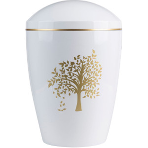 Bio-Tec³-Urne "Lebensbaum" weiß-glänzend Bio-Tec³-Urne "Lebensbaum" weiß-glänzend