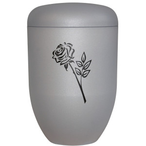 Bio-Tec³ Urne "Rose" samtgrau; 285 mm, ø = 185 mm Bio-Tec³ Urne "Rose" samtgrau; 285 mm, ø = 185 mm