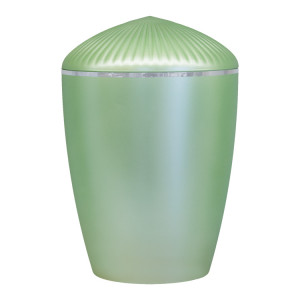 Bio-Tec³ Urne mit Deckel Lamell hellgrün mit Silberband; 285 mm, ø = 195 mm Bio-Tec³ Urne mit Deckel Lamell hellgrün mit Silberband; 285 mm, ø = 195 mm