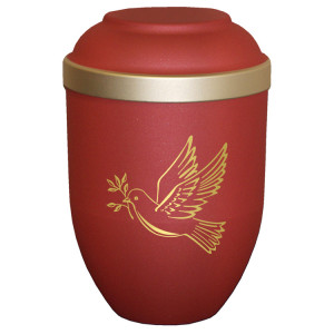 Bio-Tec³ Urne mit Motiv:"Taube" ahorn matt mit Golddeckelrand; 280 mm, ø = 185 mm Bio-Tec³ Urne mit Motiv:"Taube" ahorn matt mit Golddeckelrand; 280 mm, ø = 185 mm