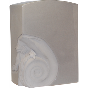 Keramik Urne mit Relief grau Keramik Urne mit Relief grau