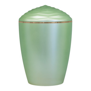 Bio-Tec³ Urne mit Deckel Krone hellgrün mit Goldband; 285 mm, ø = 195 mm Bio-Tec³ Urne mit Deckel Krone hellgrün mit Goldband; 285 mm, ø = 195 mm