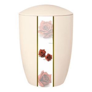 Creativ-Urne Keramik "rote Rosen" cremeweiß; 300 mm, ø = 195 mm Creativ-Urne Keramik "rote Rosen" cremeweiß; 300 mm, ø = 195 mm