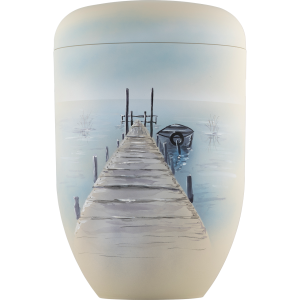 Künstler Bio-Tec³ Urne "Anlegestelle & Boot" Künstler Bio-Tec³ Urne "Anlegestelle & Boot"