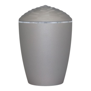 Bio-Tec³ Urne mit Deckel Krone samtgrau mit Silberband; 285 mm, ø = 195 mm Bio-Tec³ Urne mit Deckel Krone samtgrau mit Silberband; 285 mm, ø = 195 mm