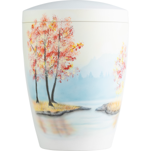 Künstler Bio-Tec³ Urne "Herbstbäume am Fluss" Künstler Bio-Tec³ Urne "Herbstbäume am Fluss"