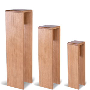 Holzstelen-Set im Transportkoffer (Eiche) Holzstelen-Set im Transportkoffer (Eiche)