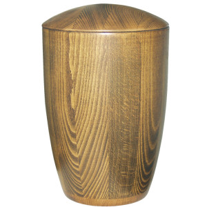 Holzurne aus Buche nussbaumfarbig moderne Form Holzurne aus Buche nussbaumfarbig moderne Form