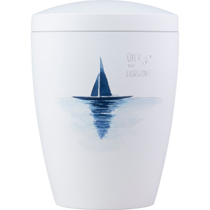 Künstler Bio-Tec³ Urne mit Gedenktext "Über den Horizont" Künstler Bio-Tec³ Urne mit Gedenktext "Über den Horizont"