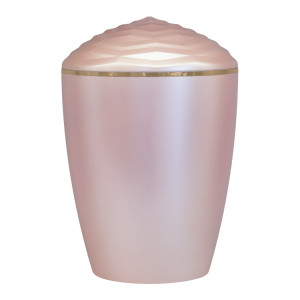 Bio-Tec³ Urne mit Deckel Krone roséfarbig mit Goldband; 285 mm, ø = 195 mm Bio-Tec³ Urne mit Deckel Krone roséfarbig mit Goldband; 285 mm, ø = 195 mm