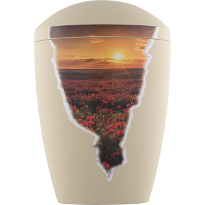 Creativ Bio-Tec³ Urne "Blumenwiese im Sonnenuntergang" sandbeige; 285 mm, ø = 195 mm Creativ Bio-Tec³ Urne "Blumenwiese im Sonnenuntergang" sandbeige; 285 mm, ø = 195 mm