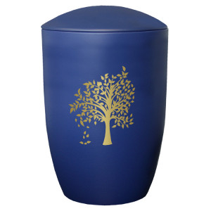 Keramik-Urne mit Motiv:"BAUM" blau; 300 mm, ø = 195 mm Keramik-Urne mit Motiv:"BAUM" blau; 300 mm, ø = 195 mm