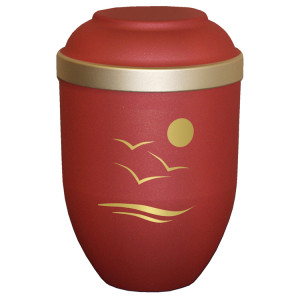 Bio-Tec³ Urne mit Motiv:"Am Meer" ahorn matt mit Golddeckelrand; 280 mm, ø = 185 mm Bio-Tec³ Urne mit Motiv:"Am Meer" ahorn matt mit Golddeckelrand; 280 mm, ø = 185 mm