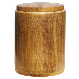 Holzurne aus Buche nussbaumfarbig gedrechselt Holzurne aus Buche nussbaumfarbig gedrechselt