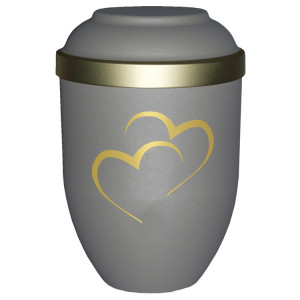 Bio-Tec³ Urne mit Motiv:"Herzen" teak matt mit Golddeckelrand; 280 mm, ø = 185 mm Bio-Tec³ Urne mit Motiv:"Herzen" teak matt mit Golddeckelrand; 280 mm, ø = 185 mm