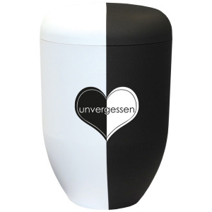 Bio-Tec³ Urne black & white collection mit Motiv: "Unvergessen"; 285 mm, Ø = 185 mm Bio-Tec³ Urne black & white collection mit Motiv: "Unvergessen"; 285 mm, Ø = 185 mm