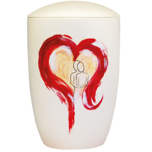 Designer Keramik-Urne "Ewige Liebe" cremeweiß; 300 mm, ø = 195 mm Designer Keramik-Urne "Ewige Liebe" cremeweiß; 300 mm, ø = 195 mm