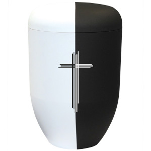 Bio-Tec³ Urne black & white collection mit Motiv: "Leben & Tod"; 285 mm, Ø = 185 mm Bio-Tec³ Urne black & white collection mit Motiv: "Leben & Tod"; 285 mm, Ø = 185 mm