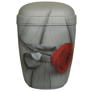 Designer-Urne Quader-Line samtgrau "ROSE DER ERINNERUNG"; 265 mm, ø = 180 mm Designer-Urne Quader-Line samtgrau "ROSE DER ERINNERUNG"; 265 mm, ø = 180 mm