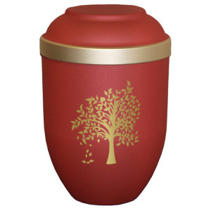 Bio-Tec³ Urne mit Motiv:"Baum" ahorn matt mit Golddeckelrand; 280 mm, ø = 185 mm Bio-Tec³ Urne mit Motiv:"Baum" ahorn matt mit Golddeckelrand; 280 mm, ø = 185 mm