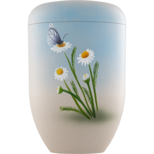 Künstler Bio-Tec³ Urne "Blumen mit Schmetterling" Künstler Bio-Tec³ Urne "Blumen mit Schmetterling"