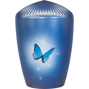 Designerurne BioTec³ "Schmetterling" Deckel Lamell, dunkelblau; 285 mm, ø = 195 mm Designerurne BioTec³ "Schmetterling" Deckel Lamell, dunkelblau; 285 mm, ø = 195 mm